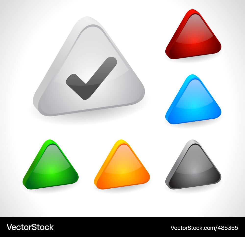 Color 3d buttons for web Vector Image