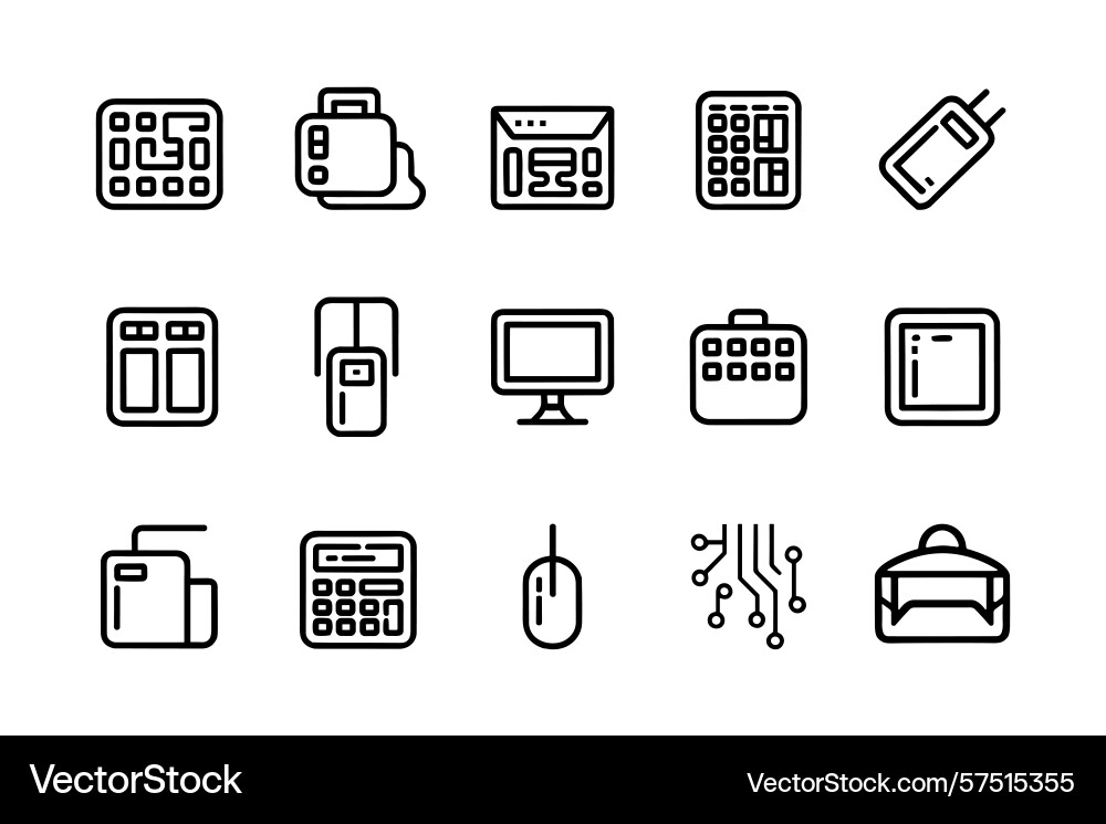 Electronic device icons computer peripherals Electronic device icons computer peripherals vector image