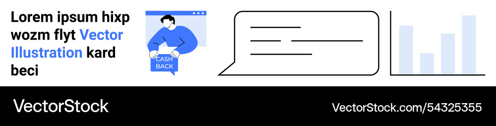 Engaging user interface with blue graphics chat Engaging user interface with blue graphics chat Vector Image