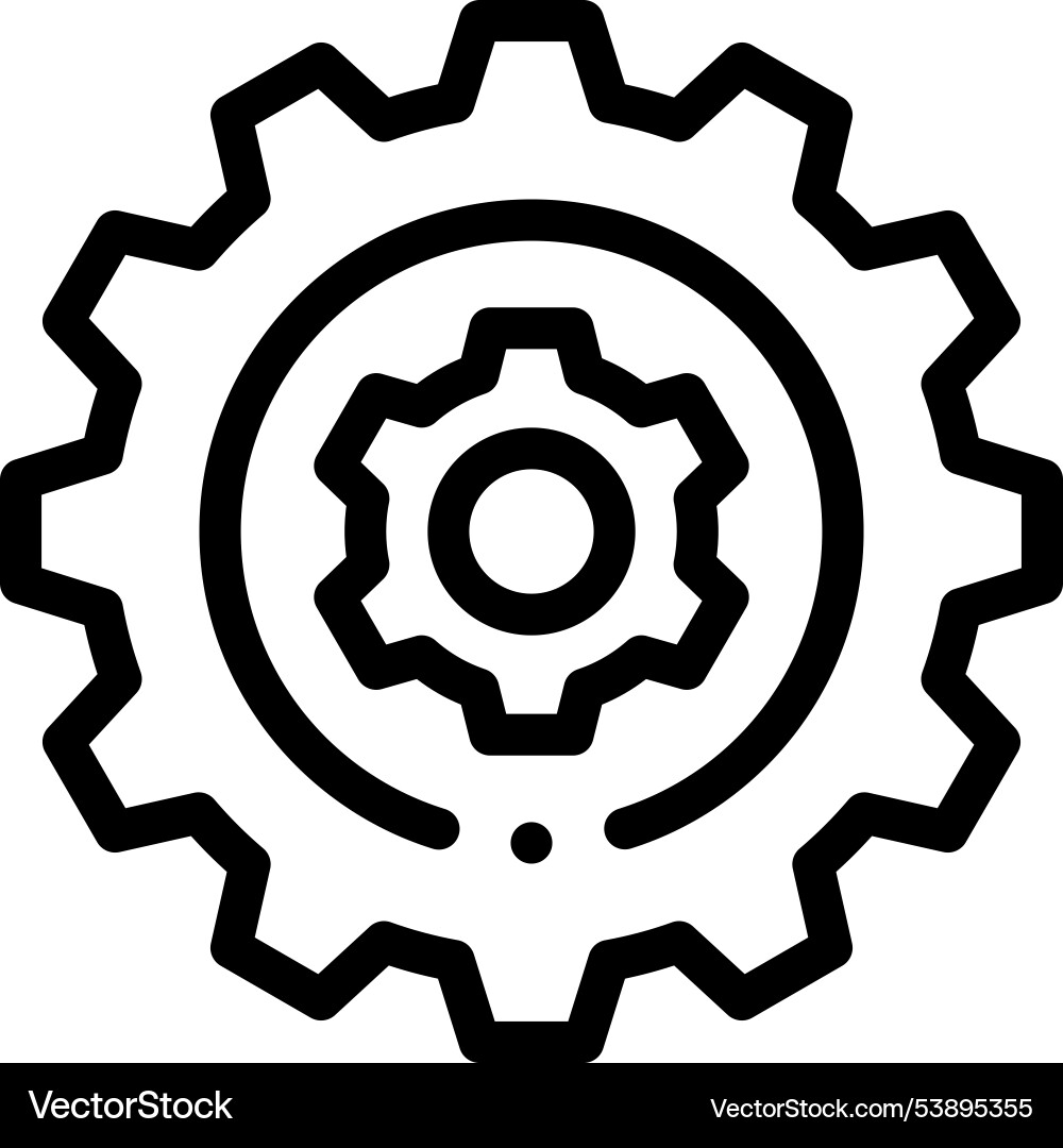 Gearbox icon thin linear style design isolated Gearbox icon thin linear style design isolated vector image