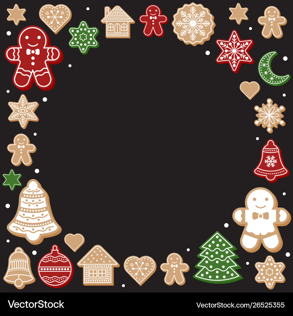 Gingerbread cookies arrange as shape for use Vector Image