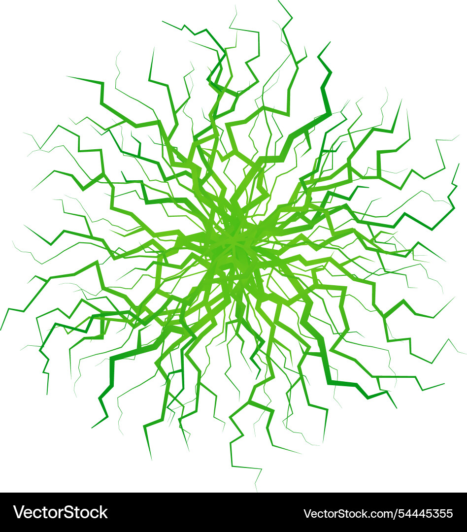 Glowing green lightnings magic energy ball sparks Glowing green lightnings magic energy ball sparks vector image