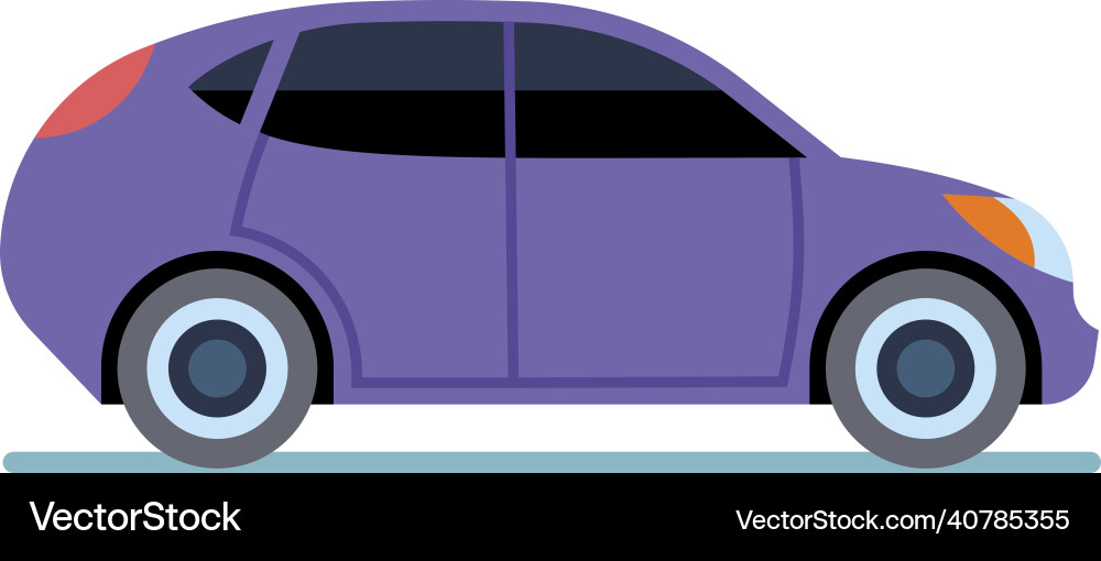 Hatchback Seitenansicht Cartoon lila Auto-Symbol Hatchback Seitenansicht Cartoon lila Auto-Symbol vektorbild