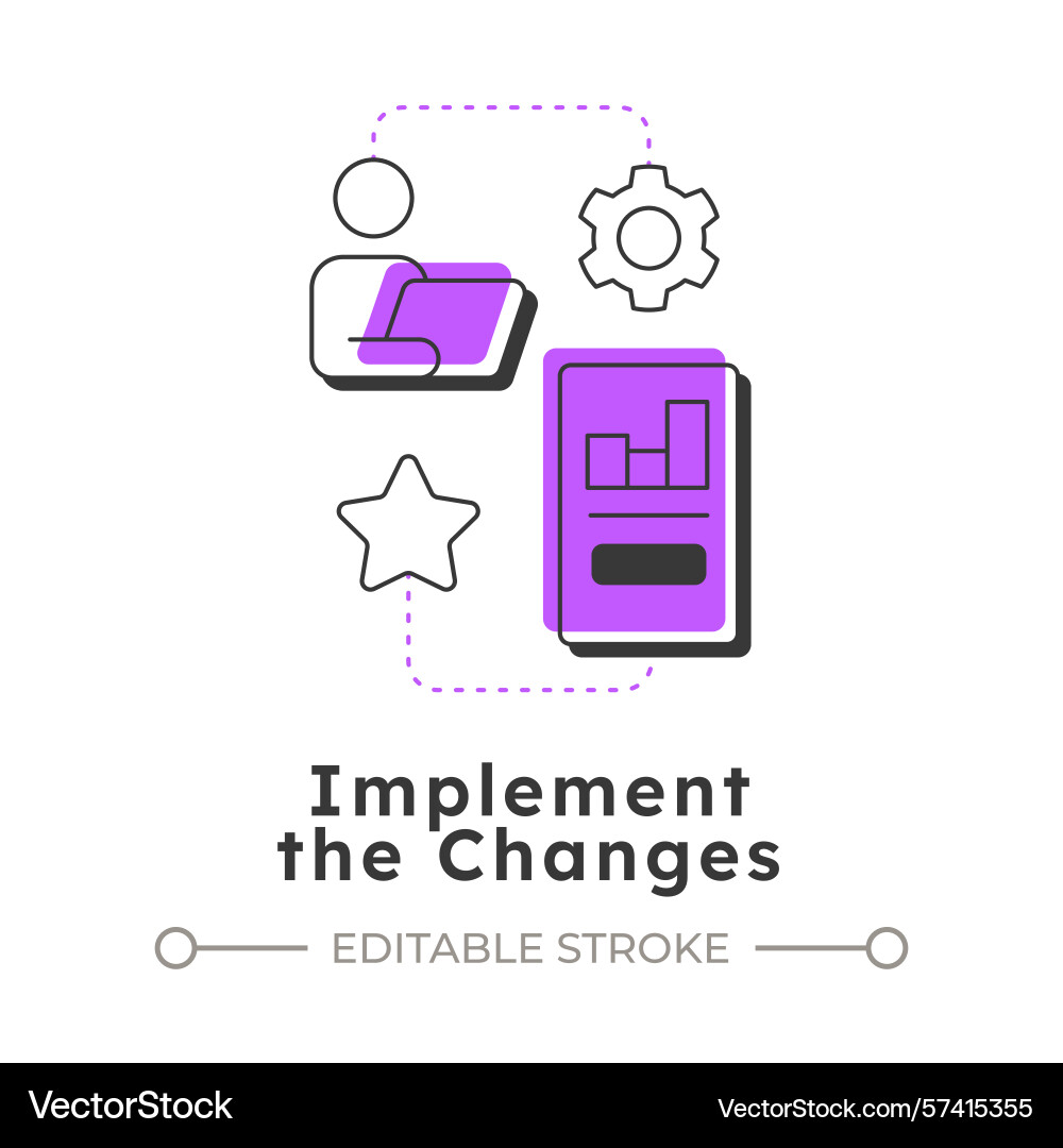 Implement changes modern linear concept icon Implement changes modern linear concept icon vector image