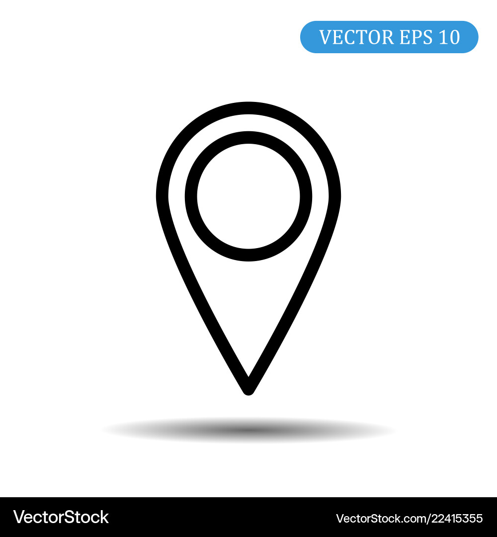 Map pointer icon gps location symbol thick line vector image