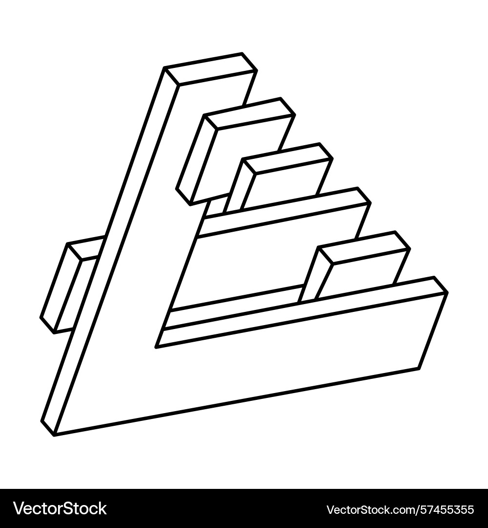 Optical illusion shape unreal geometric object vector image