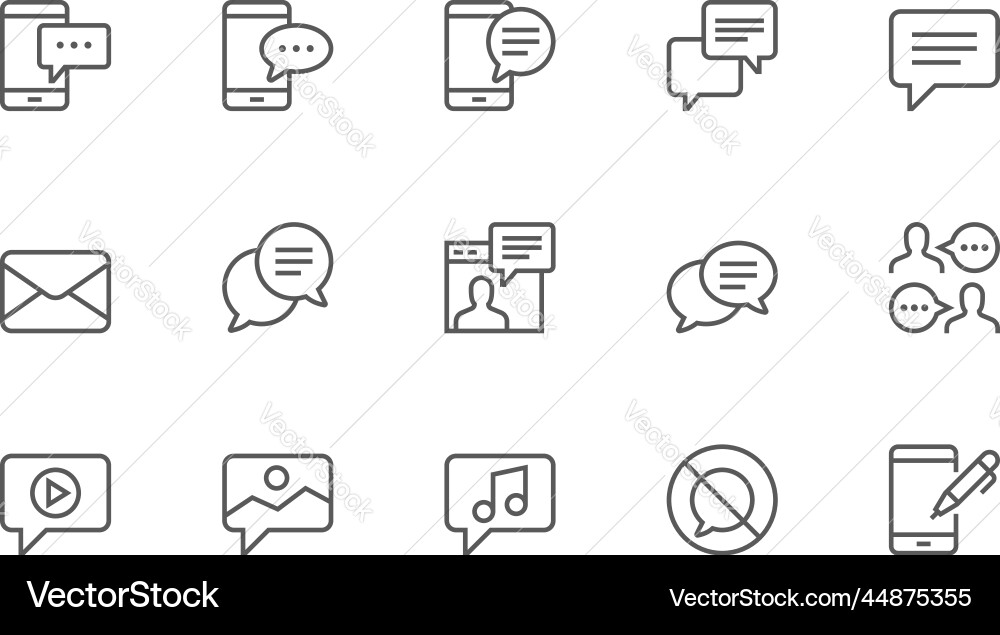 Set of message line icons Set of message line icons vector image