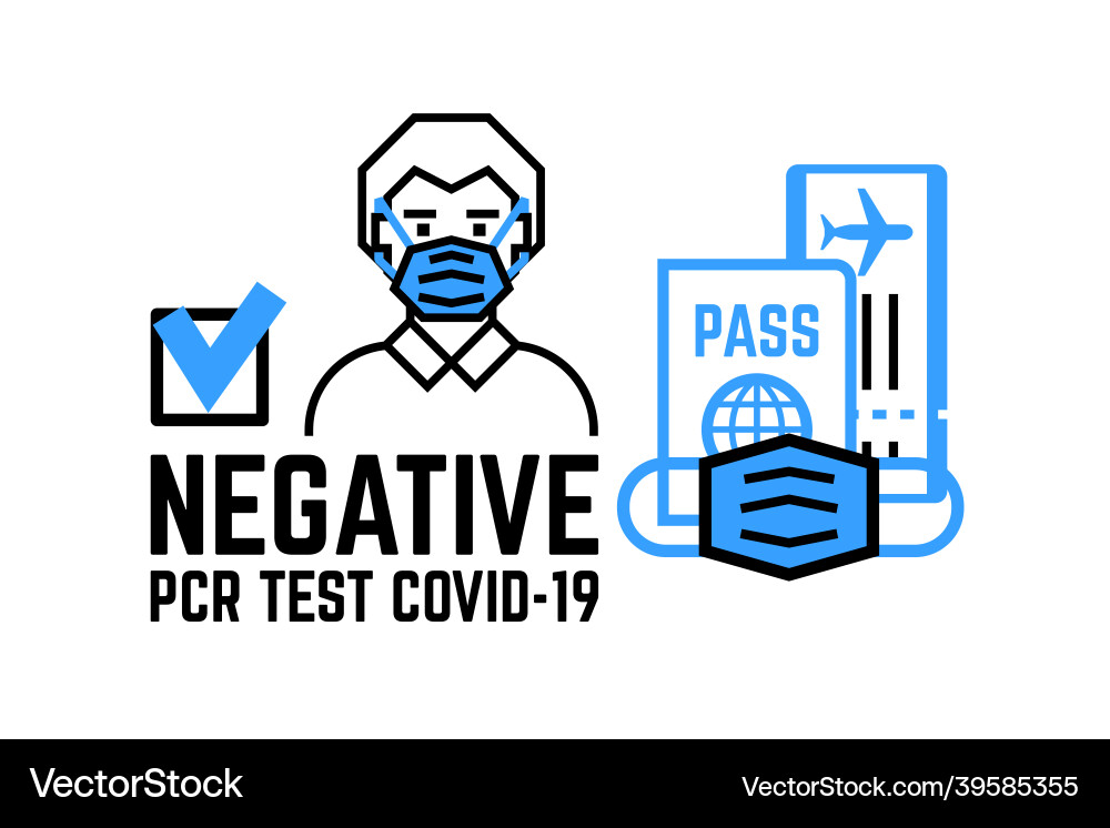 Tourist with negative result pcr covid-19 test vector image