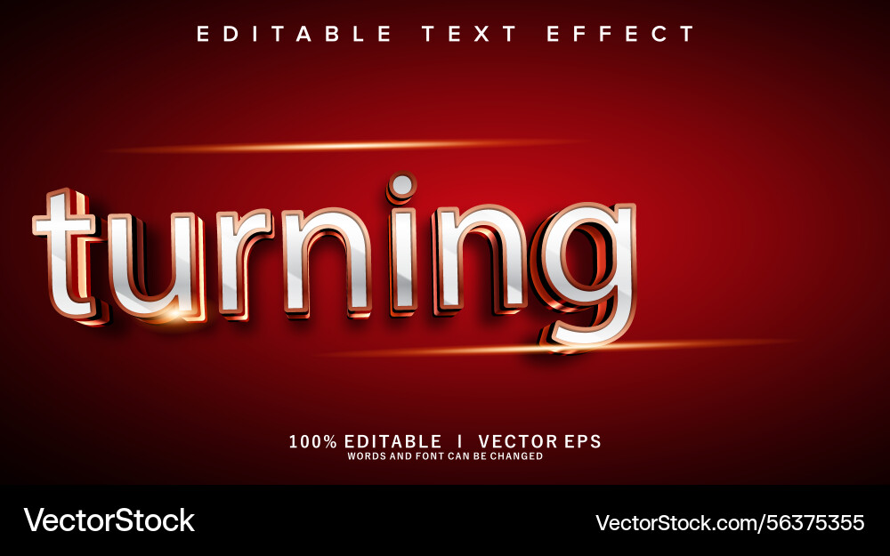 Turning 3d text effect with modern style design Turning 3d text effect with modern style design vector image