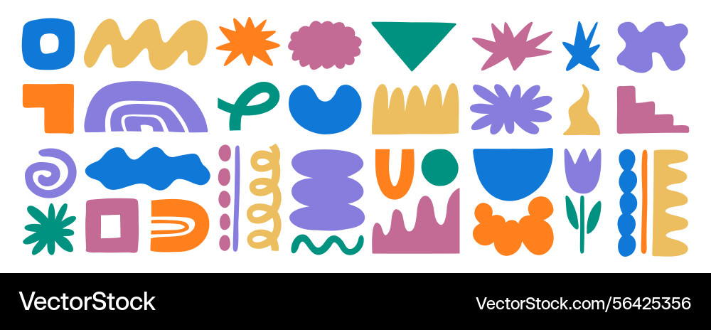 Abstract forms elements set colorful vector image