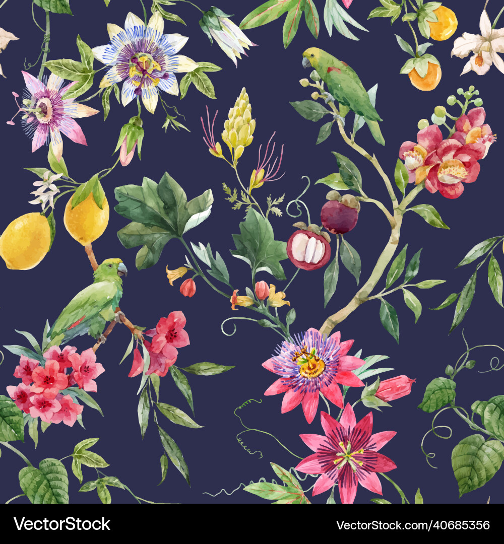 Beautiful seamless tropical floral pattern Beautiful seamless tropical floral pattern Vector Image