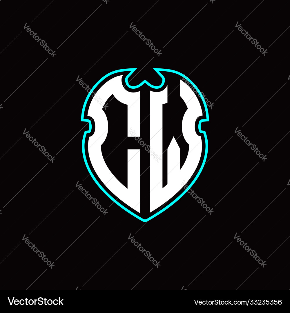 C w initial logo design with a shield shape C w initial logo design with a shield shape vector image