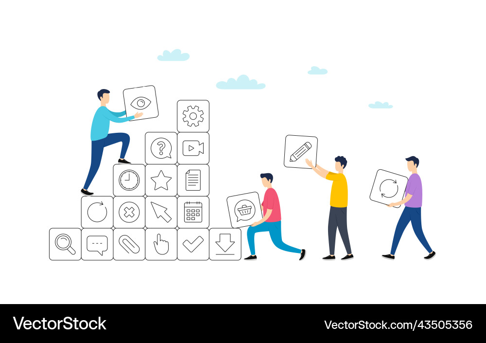 Document time and calendar line icons question Vector Image
