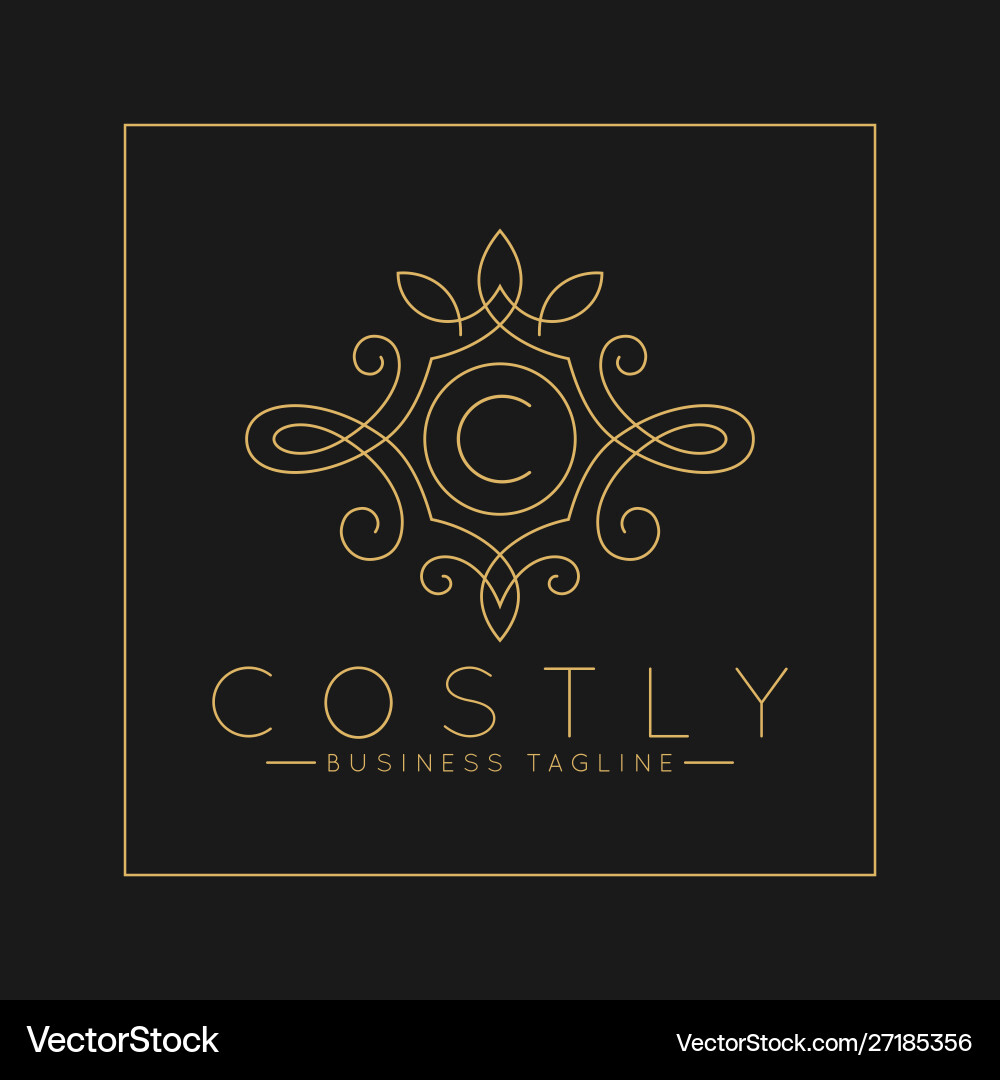 Eleganter Buchstabe C Monogramm Logo Vektorbild