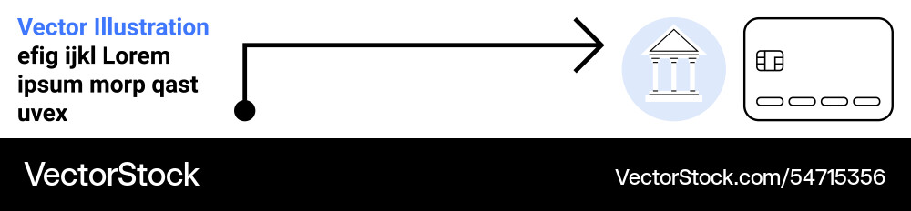 Flowchart with arrow connecting bank building Vector Image