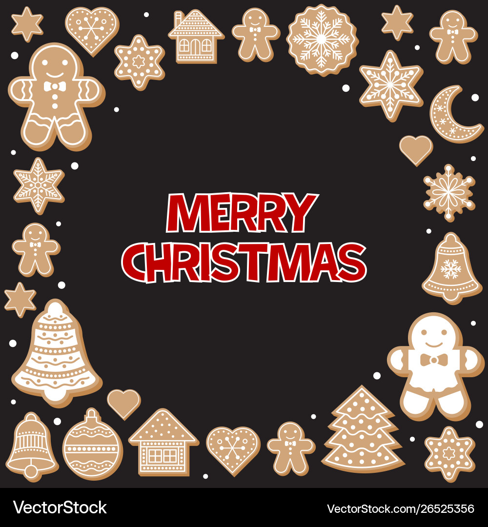 Gingerbread cookies arrange as shape for use Vector Image