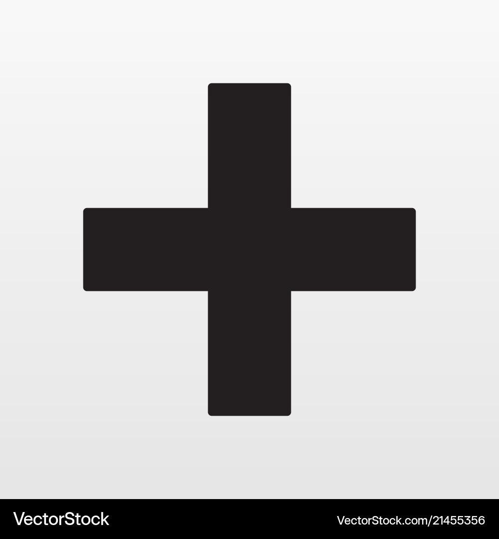 Gray accept plus icon isolated on background mode vector image