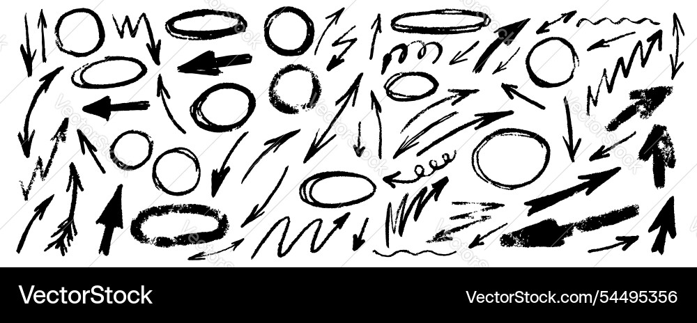 Hand drawn doodle design elements black on white Hand drawn doodle design elements black on white vector image