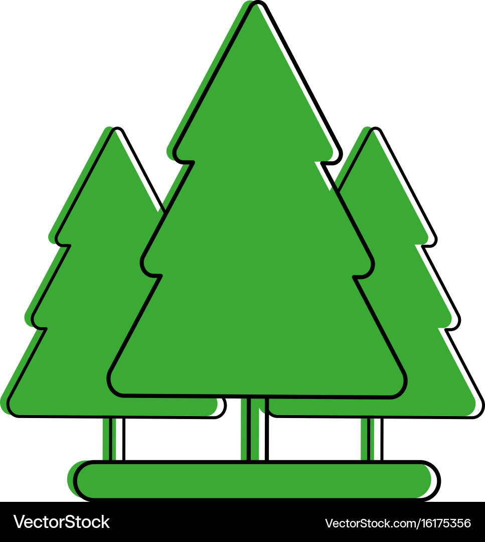 Pine trees icon image vector image