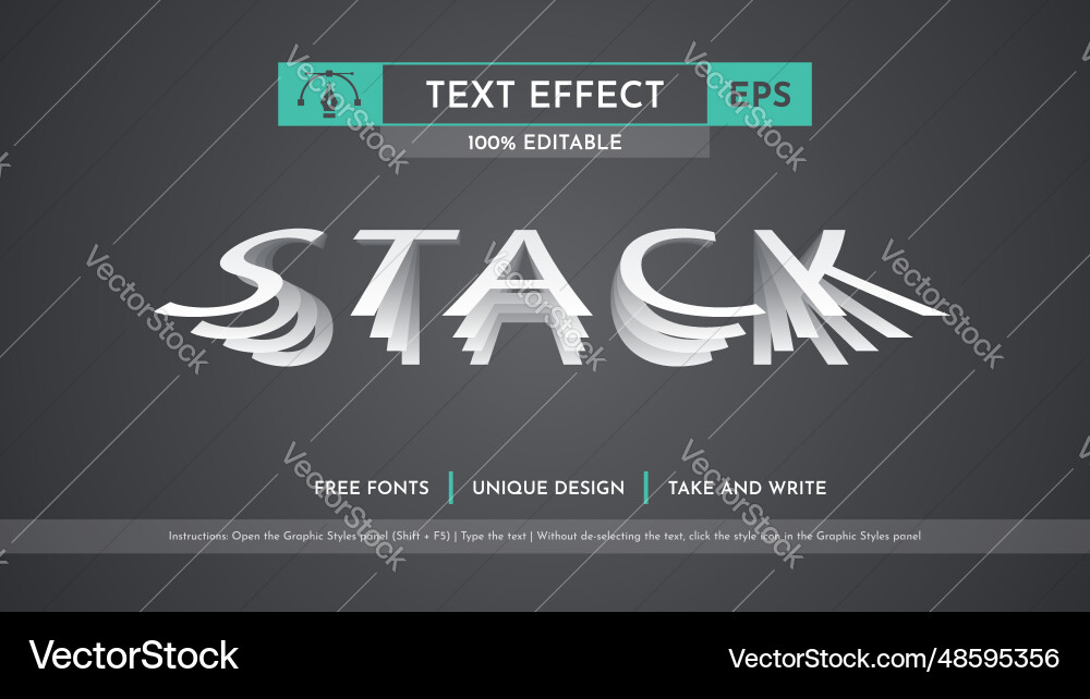 Poster paper - editable text effect font style Vector Image