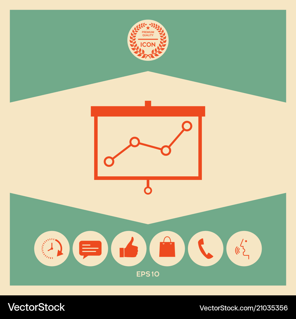 Projector screen with graph Projector screen with graph Vector Image