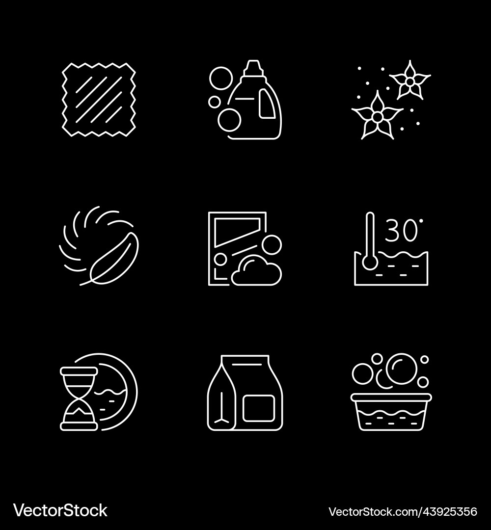 Set line icons of laundry vector image