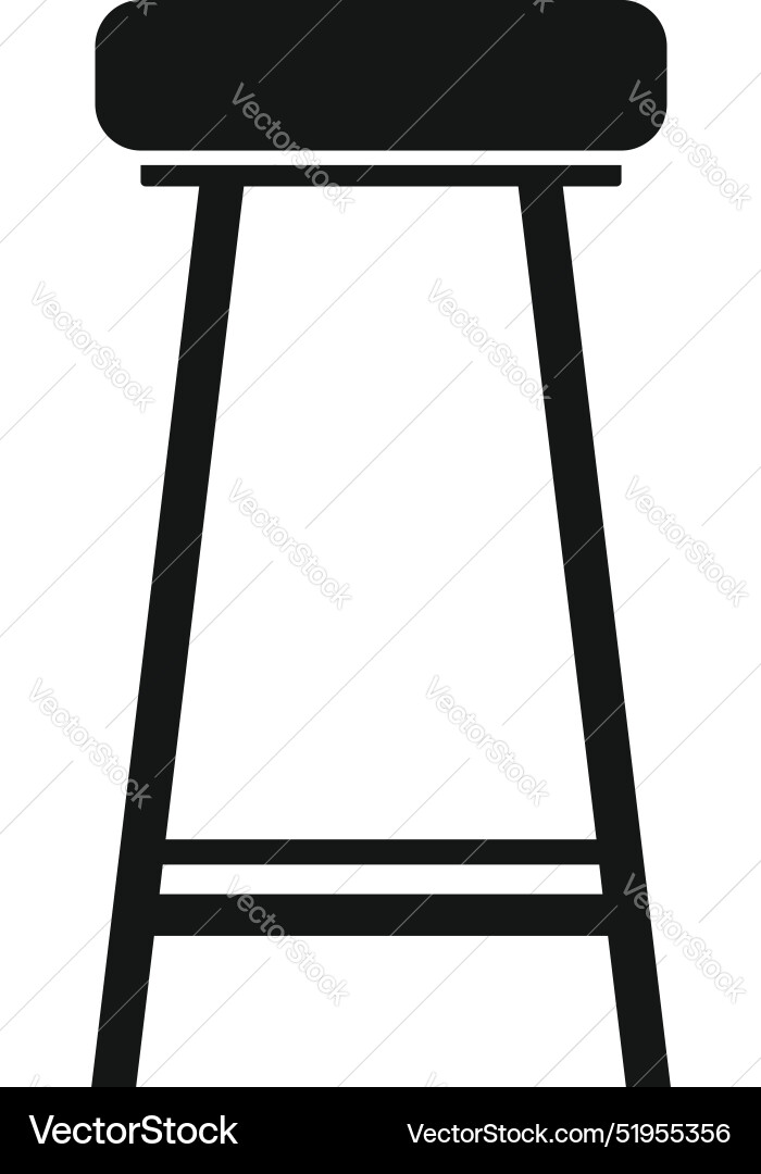 Simple bar stool with round seat standing on white