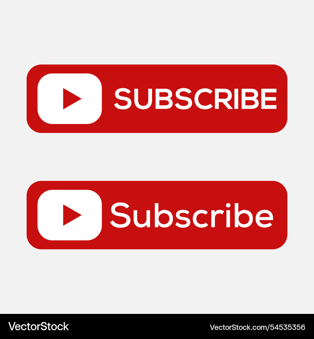 Subscribe button red color Subscribe button red color vector image