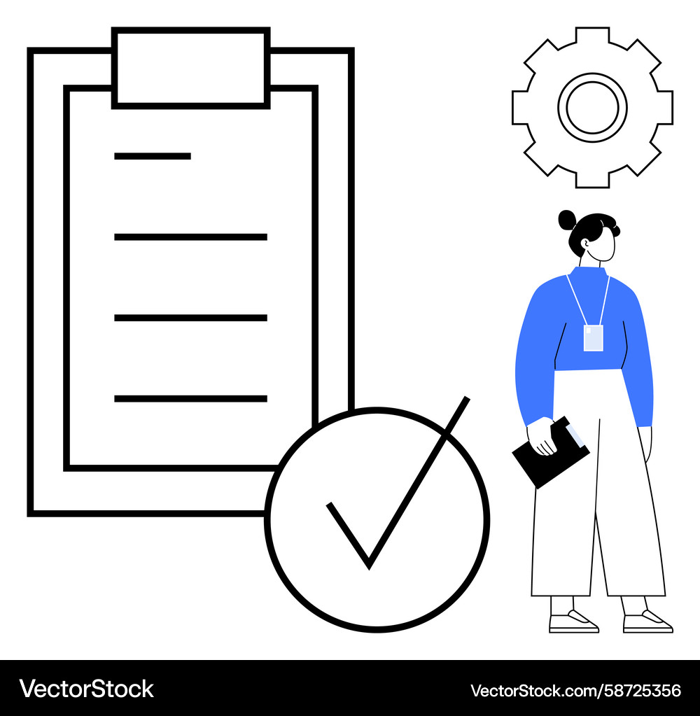 Task completion concept with checklist large Task completion concept with checklist large Vector Image