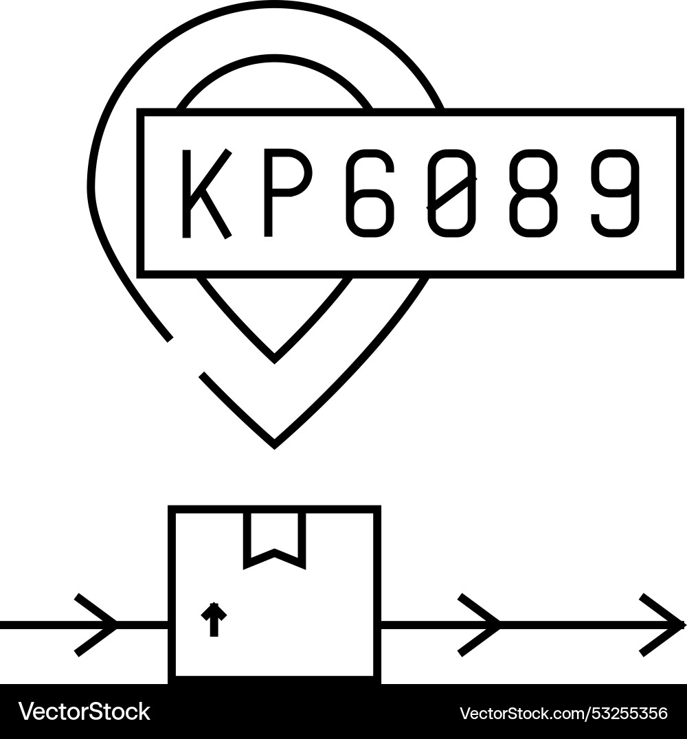 Tracking number line icon Tracking number line icon Vector Image