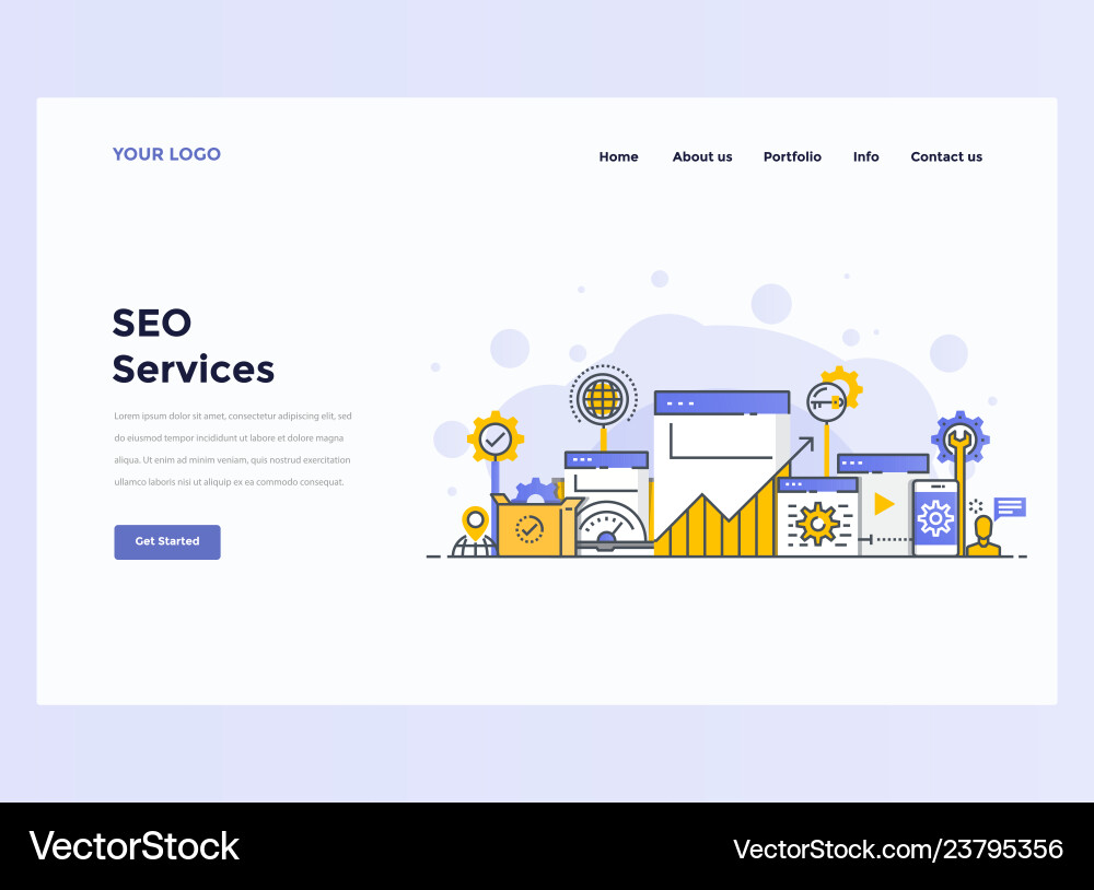 Web design flat modern concept - seo services Vector Image