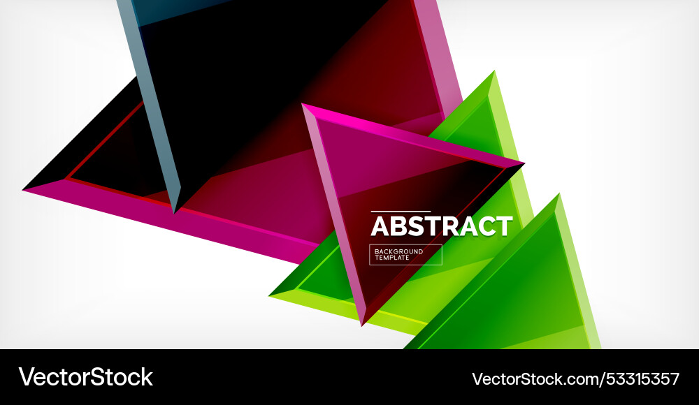 Abstract background - colorful triangles with 3d Vector Image