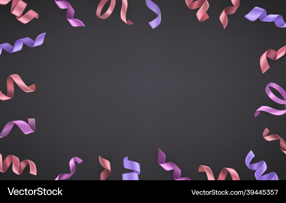 Abstract violet background with metallic ribbons Vector Image