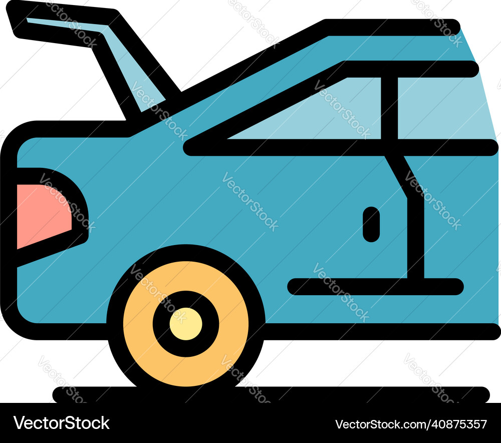 Car with open boot icon color outline Vector Image