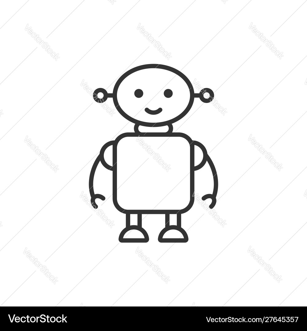 Cute robot chatbot icon in flat style bot Vector Image