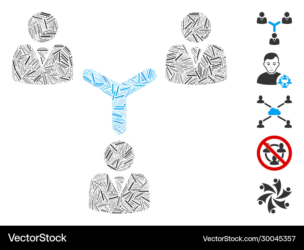 Hatch mosaic teamwork icon Vector Image