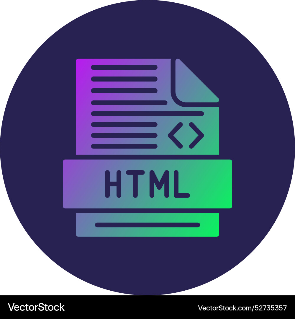 Html glyph circle gradient icon vector image