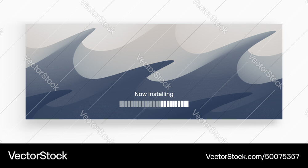 Loading process screen installing app or software Loading process screen installing app or software vector image