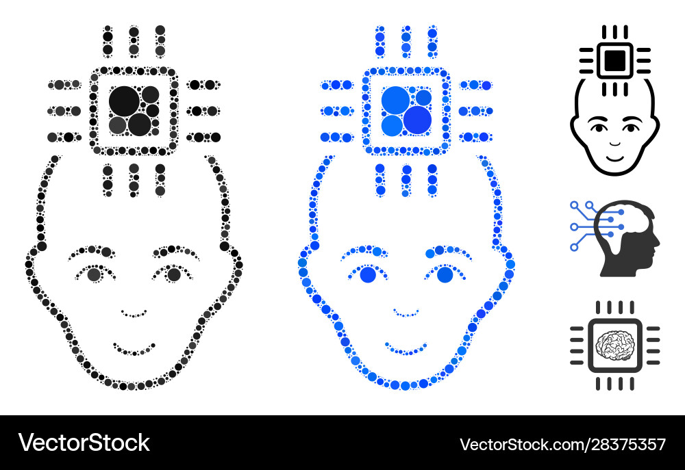 Neural computer interface composition icon Vector Image