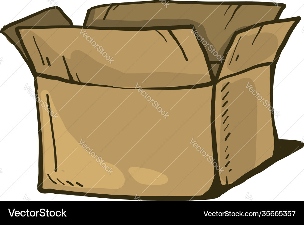 Opened empty box on a white background Vector Image