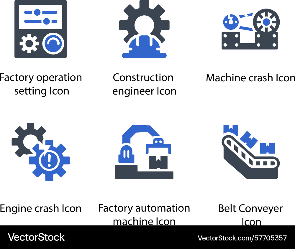 Operation setting engineer machine crash engine Vector Image