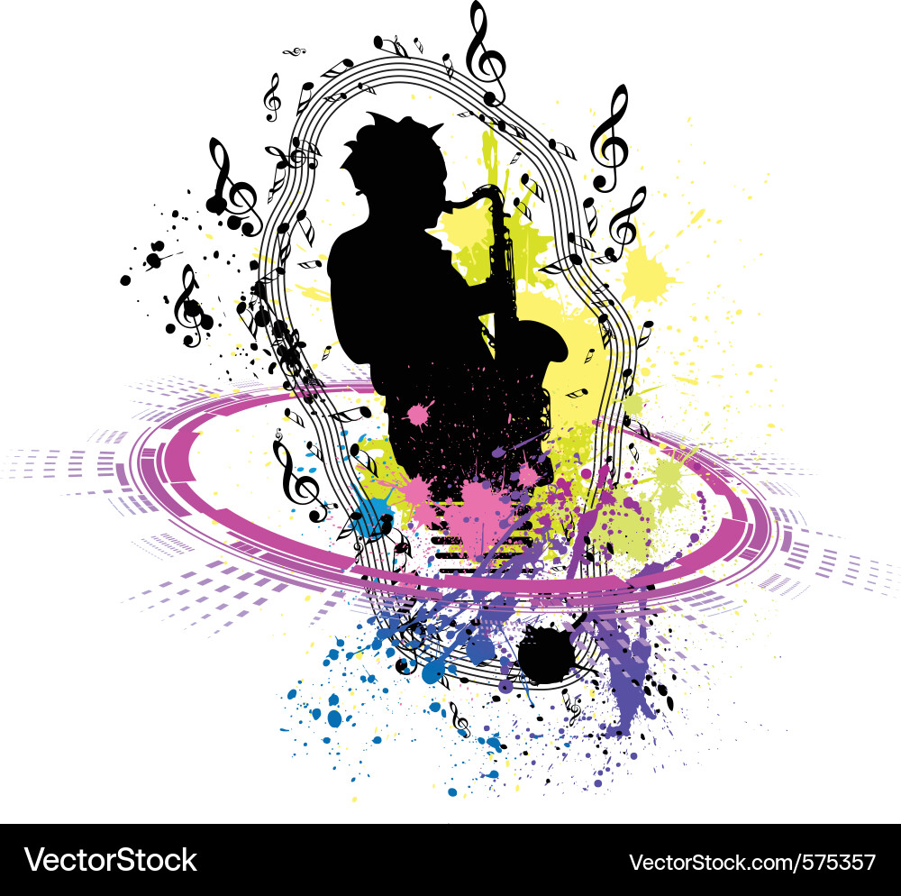 Sax Player in Motion Vector Image