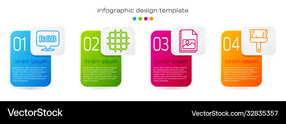 Set line speech bubble with rgb and cmyk grid Vector Image