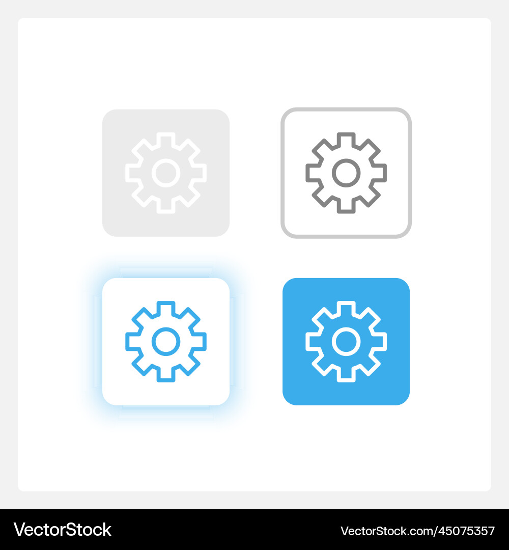 Setting gear ui elements kit Setting gear ui elements kit Vector Image