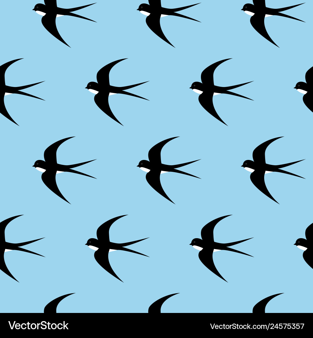 Swallow swift birds graphic pattern Vector Image