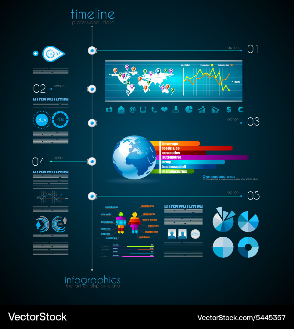 Timeline to display your data with infographic vector image