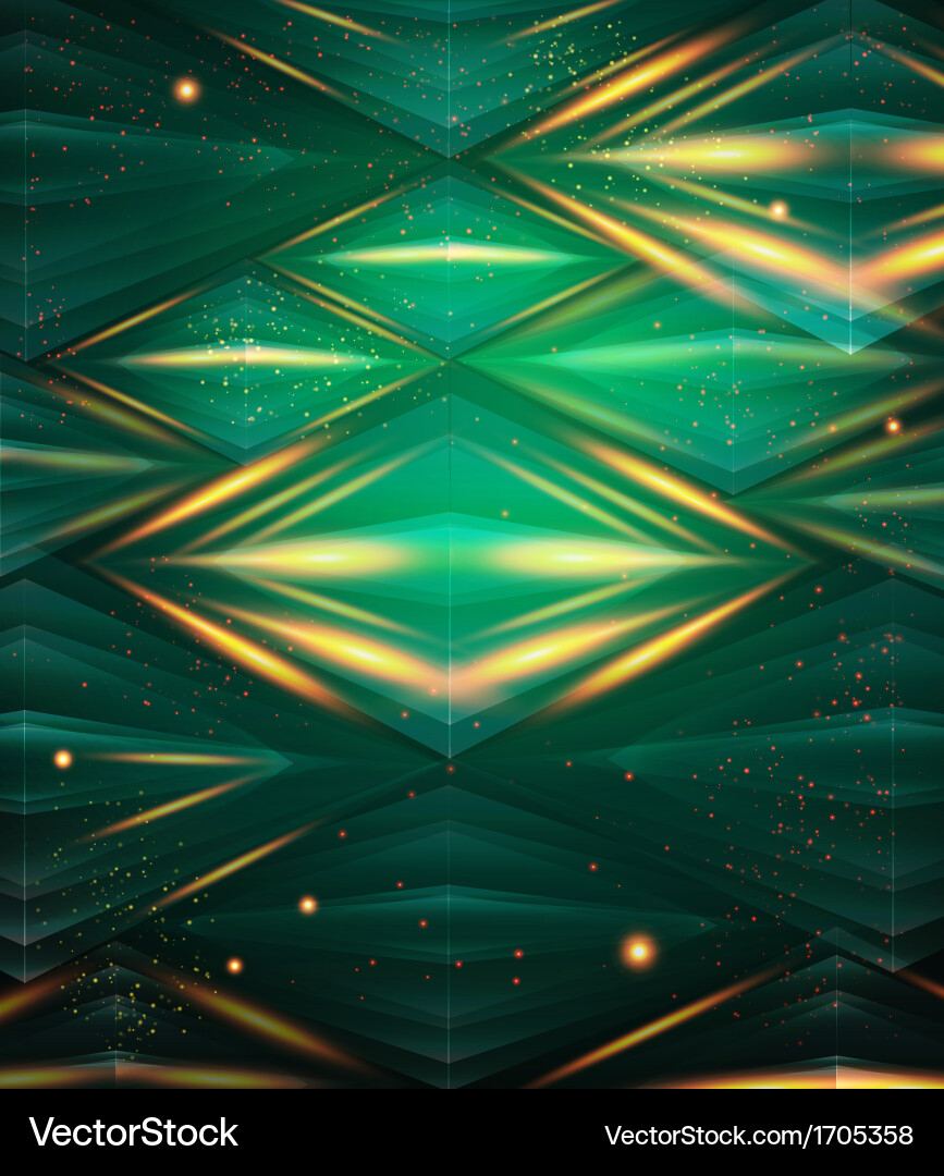 Abstract hexagon pattern green shiny background vector image