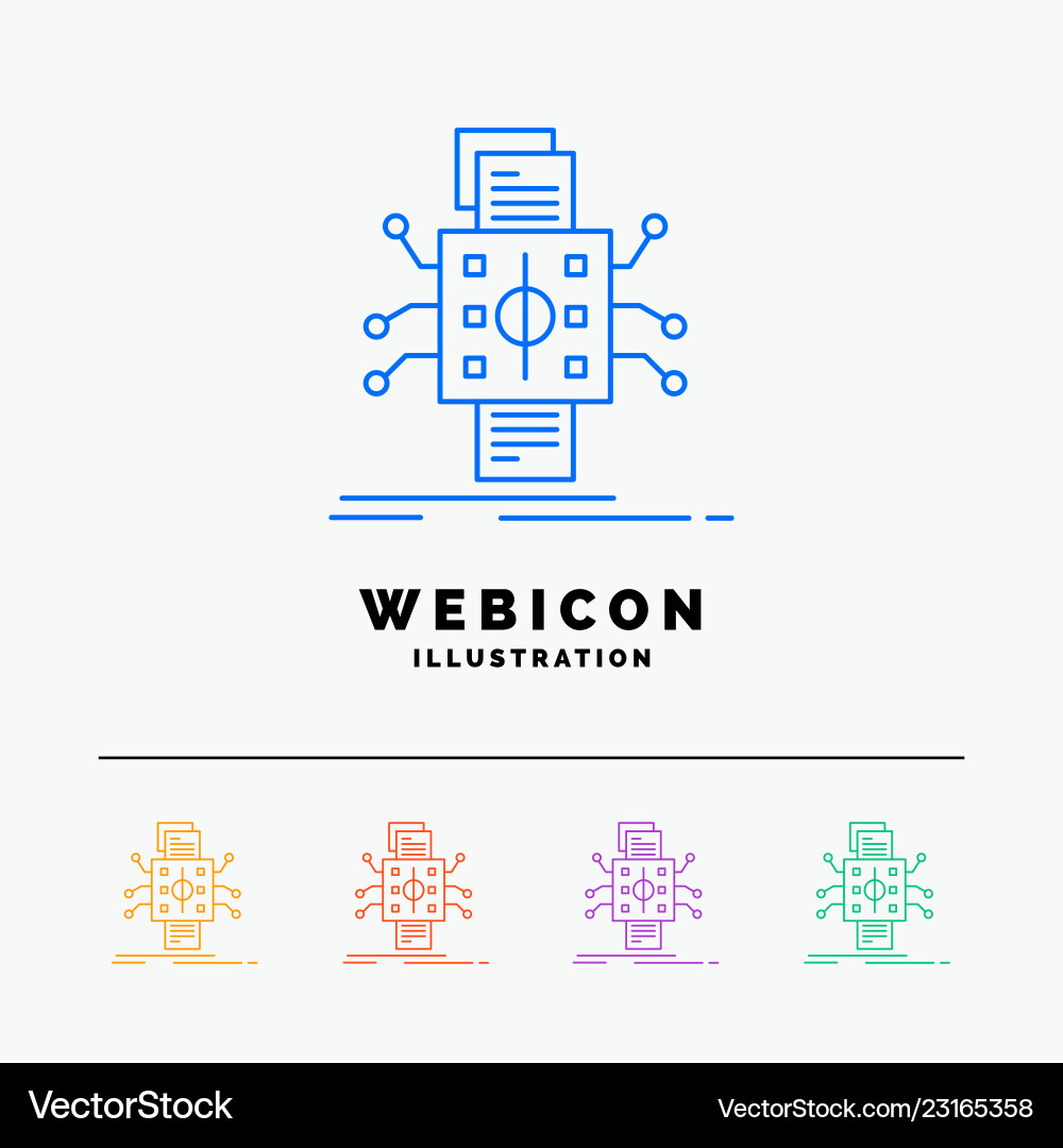 Analysis data datum processing reporting 5 color Analysis data datum processing reporting 5 color Vector Image