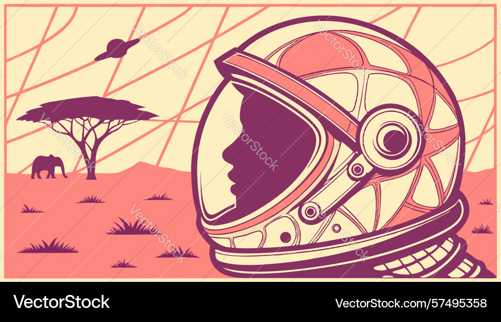 Astronaut profile with vibrant abstract patterns vector image