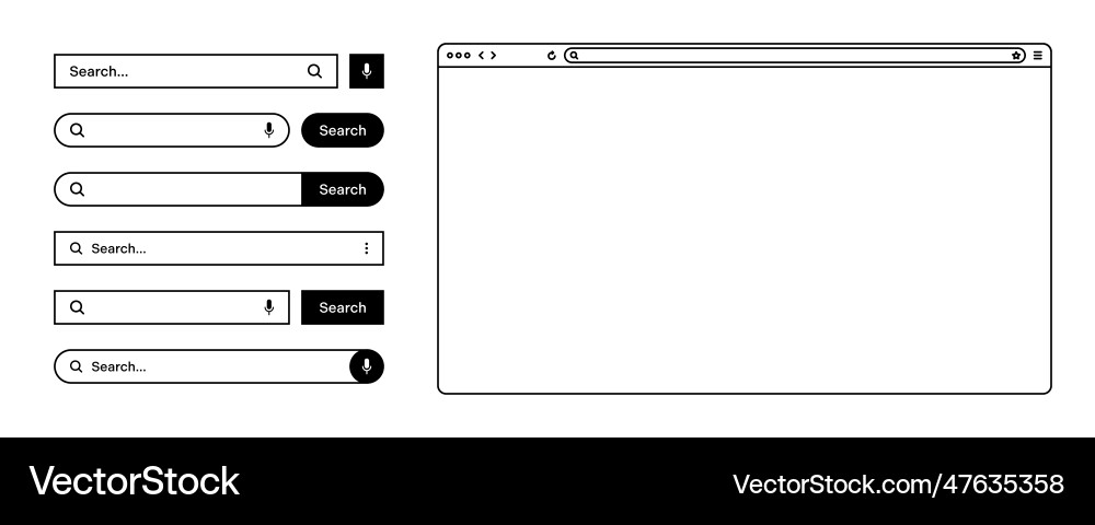 Blank web browser internet page window Blank web browser internet page window Vector Image
